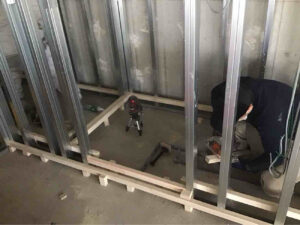 店舗　１日置床工事　乾式二重床（埼玉県越谷区）
