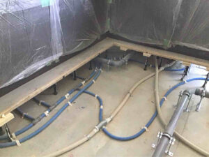 マンション　置床工事　乾式二重床（東京都渋谷区）